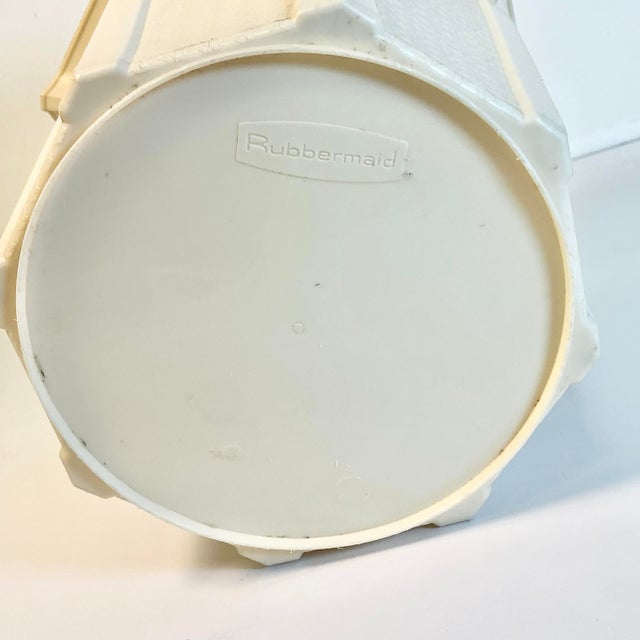 1970s Vintage Americana Coastal Faux Cane Plastic Wastebasket. For Sale - Image 9 of 9