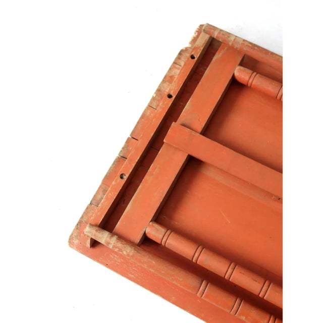 Wood Antique Painted Wood Folding Table For Sale - Image 7 of 13