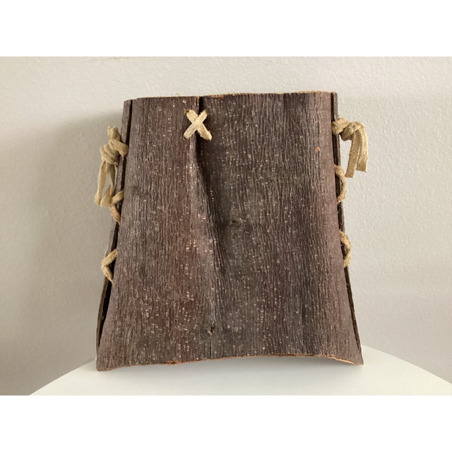 This beautiful and unique Appalachian berry basket was handmade in a pouch style from a single piece of tulip poplar bark...