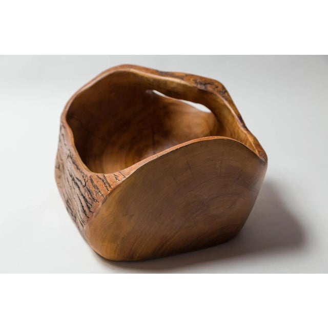 Hand-Carved Olive Wood Bowl, Jean Paul Bain, Vallauris, France, Circa 1970 For Sale - Image 4 of 12