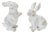 White Washed Rabbit Figurine (Set of 2) For Sale