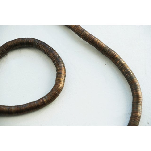 Mid-Century Modern Vintage Mid-Century Modern Copper-Toned Segmented Metal Snake Necklace, 1970s For Sale - Image 3 of 7