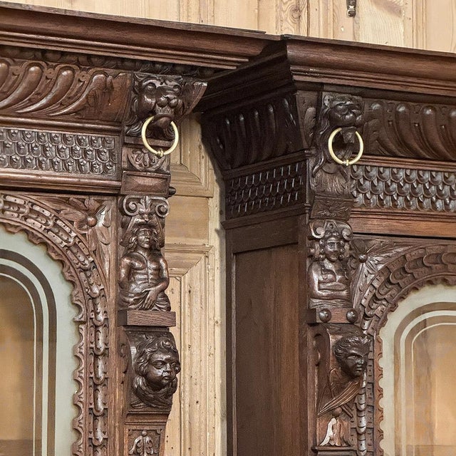 Pair 19th Century Flemish Bookcases With Etched Glass For Sale - Image 13 of 18