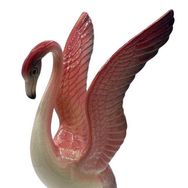 1950s Mid Century Modern Lookers Pink Flamingo Ceramic Tabletop Scultpure Set by Brad Keeler, 2 Pieces For Sale In Los Angeles - Image 6 of 17