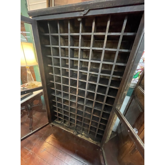 Mid 20th Century Rustic English Tudor Revival Glazed Bookcase Cabinet For Sale In Los Angeles - Image 6 of 6