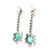 1970s Platinum Drop Earrings With Colombian Emeralds (5 Ct) and Diamonds (2 Ct), Art Deco Style, A Pair For Sale - Image 4 of 11