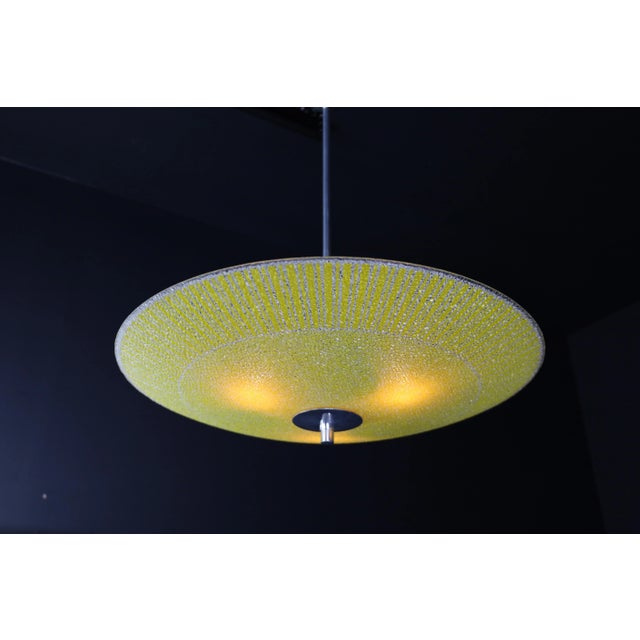 Mid-Century Glass Hanging Pendant Lamp, 1958 For Sale - Image 6 of 9