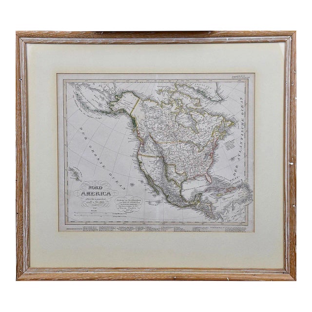 America: A Framed Hand-Colored 19th Century German Map by Adolph Stieler, 1832 For Sale