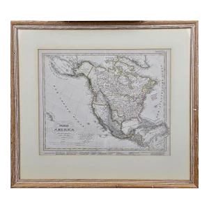 America: A Framed Hand-Colored 19th Century German Map by Adolph Stieler, 1832