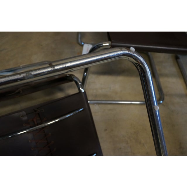 Mid Century Marcel Breuer Chrome & Leather Chairs - Set of 4 For Sale - Image 10 of 11
