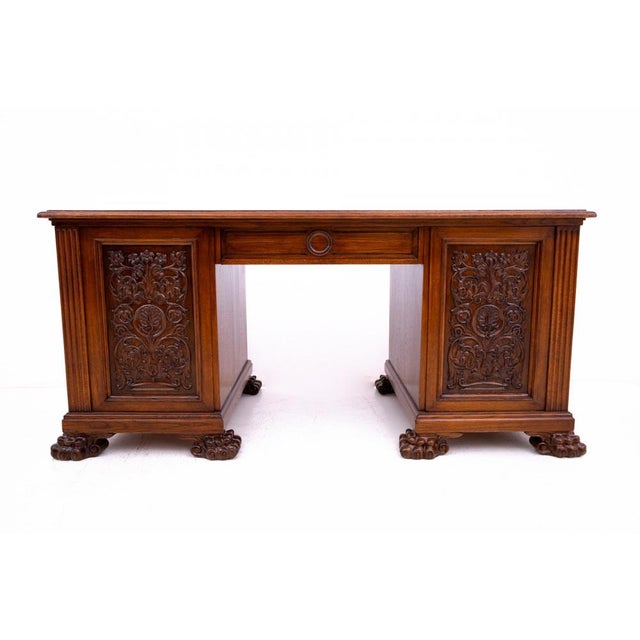 Wood Vintage German Desk, 1930 For Sale - Image 7 of 9