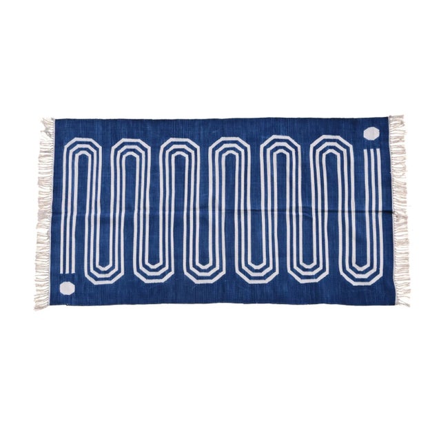 Boho Chic Starwort Rug, 6x9, Blue & White For Sale - Image 3 of 3