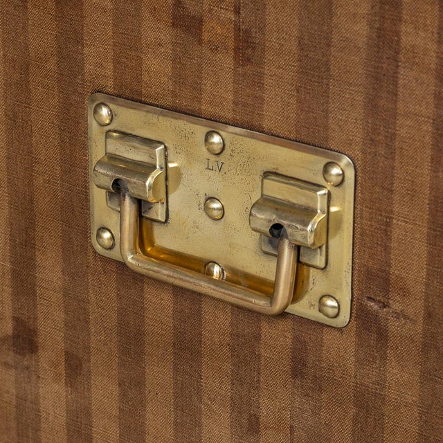 Brown Antique French Courier Trunk in Striped Canvas from Louis Vuitton, 1885 For Sale - Image 8 of 18