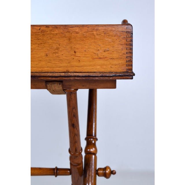 19th Century English Tiger Oak Butler's Tray Table For Sale - Image 11 of 15