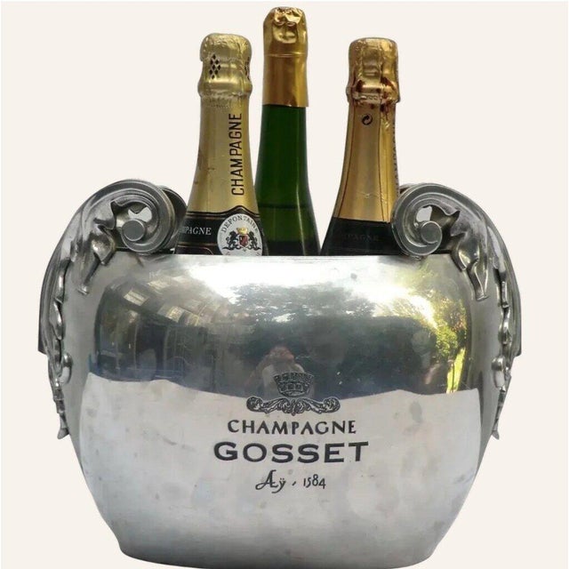 Vintage Gosset Pewter Champagne Bucket For Sale - Image 4 of 8