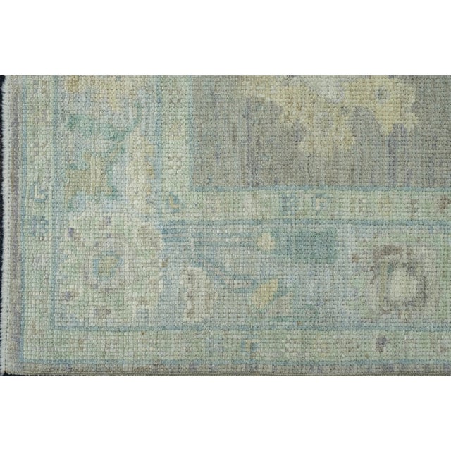 Turkish Turkish Oushak Runner Rug 2'11" x 8'7" #17451 For Sale - Image 3 of 8
