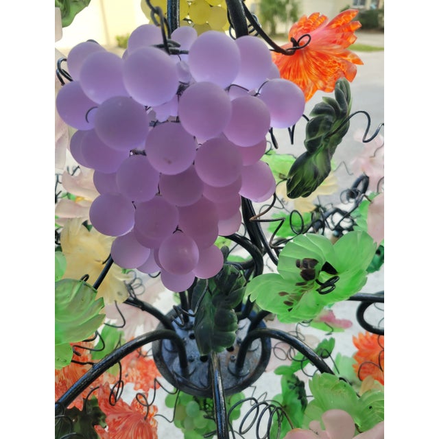 Green Rare Vintage Monumental Sized 9 Light Murano Glass Cesare Toso Colorful Grape Cluster Chandelier For Sale - Image 8 of 18