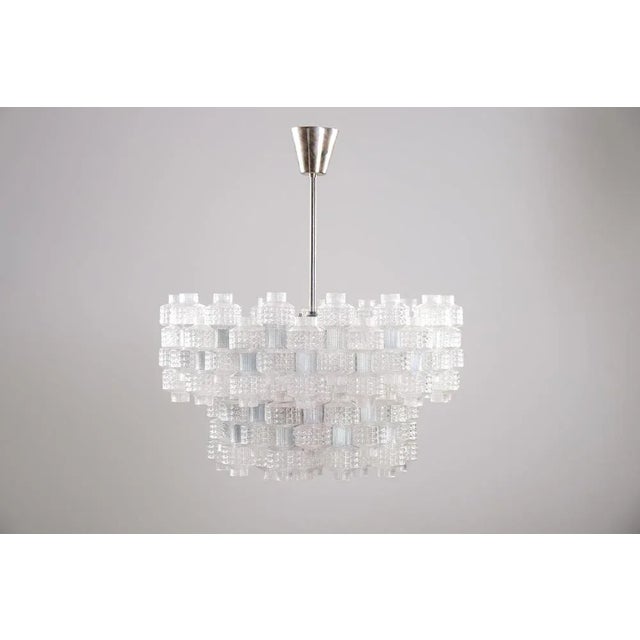 Large Festival Chandelier attributed to Gert Nyström for Orrefors, 1950s For Sale - Image 10 of 12