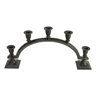 Art Deco Danish Candelabra in Disko Metal from Just Andersen, 1930s For Sale