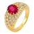 Mid 20th Century French Gia 1.00 Carat Burma Ruby Diamond 18k Yellow Gold Ring, Size 6.25 For Sale