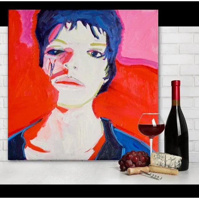 Modern Narratives Collection — Contemporary Psychedelic Pop Art Portrait (24″×24″, Original Oil on Canvas) For Sale - Image 11 of 12