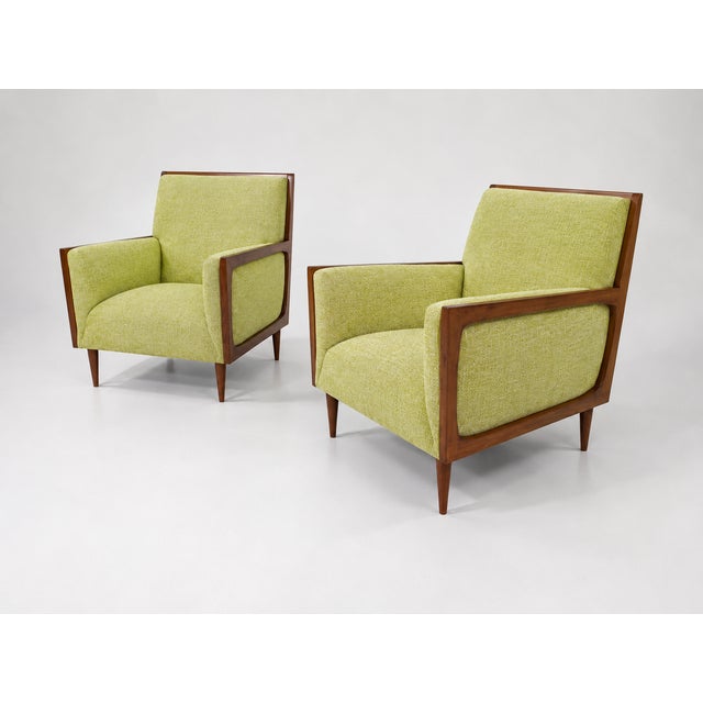 1980s Mid-Century Modern Style Lounge Chairs - A Pair For Sale - Image 5 of 6