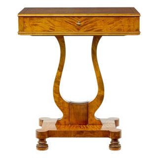 Antique Birch Sewing Table with Contents, 1895 For Sale
