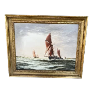 John Bentham-Dinsdale "Thames Entry" Oil on Canvas C. 1972