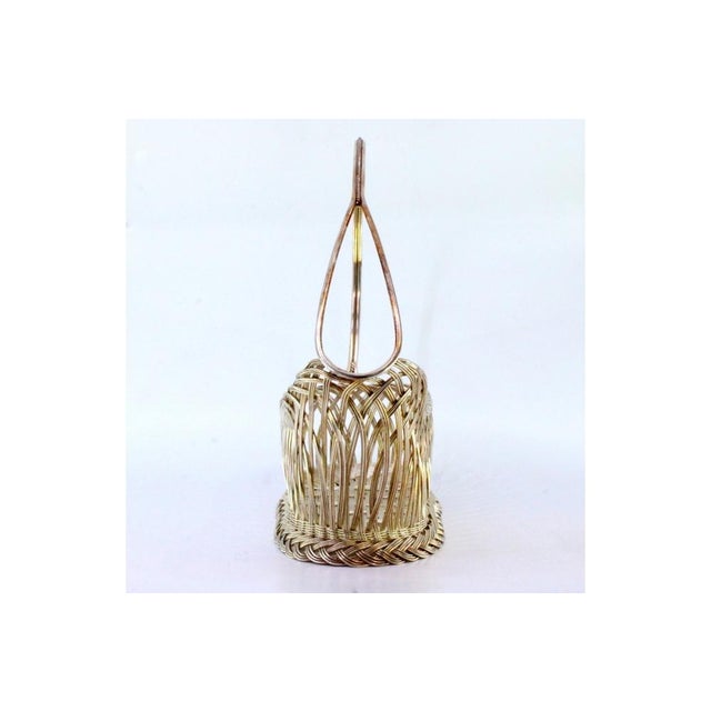 Silver Wire Bottle Holder with Rope Handle, in Good conditions. Designed 1920 to 1949