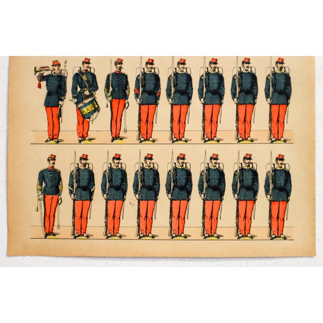 French 1880s - 1890s French Military Print - Imagerie d'Épinal #108 - Infanterie De Ligne (Petite Tenue) For Sale - Image 3 of 3