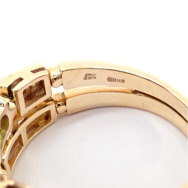 Metal Bulgari Allegra Gold Diamond Peridot Tourmaline Band Ring, Size 7.25 For Sale - Image 7 of 12