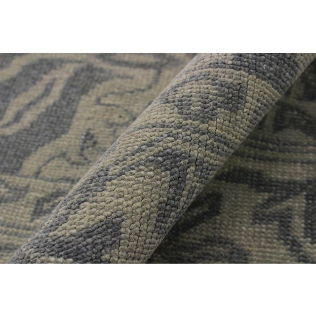 Textile Vintage Inspired Gray/Green Hand Knotted Wool Rug - 8'5'' X 11'4'' For Sale - Image 7 of 9