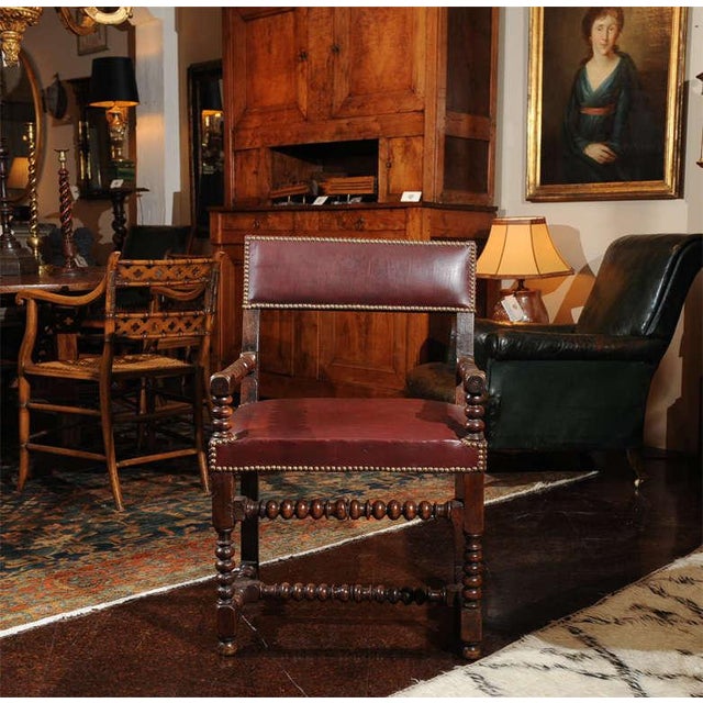 Brown Early 19th Century Vintage Bobbin Turned Walnut Armchair For Sale - Image 8 of 9