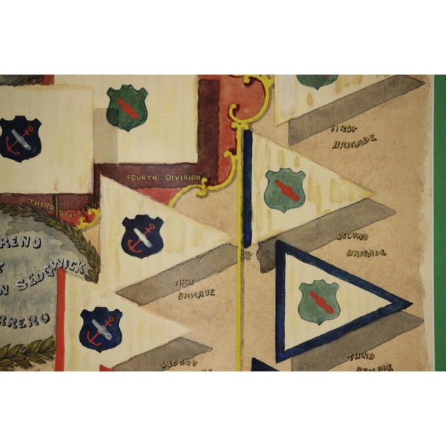 Traditional "Headquarters Ninth Army Corps" 1897 Watercolor & Gouache by w.n. Hedges For Sale - Image 3 of 8