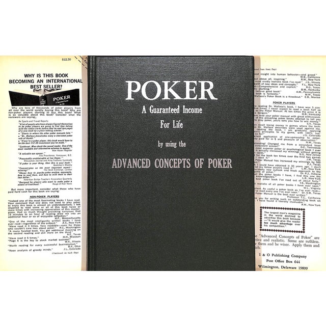 Traditional "Poker: A Guaranteed Income for Life by Using the Advanced Concepts of Poker" 1968 Wallace, Frank R. Ph. D For Sale - Image 3 of 7