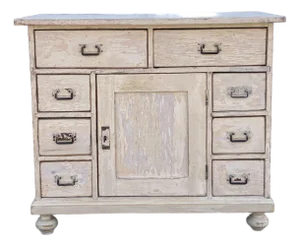 1920s Pine Painted Eight Drawer Dresser Base