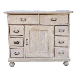 Pine Painted Eight Drawer Dresser Base For Sale