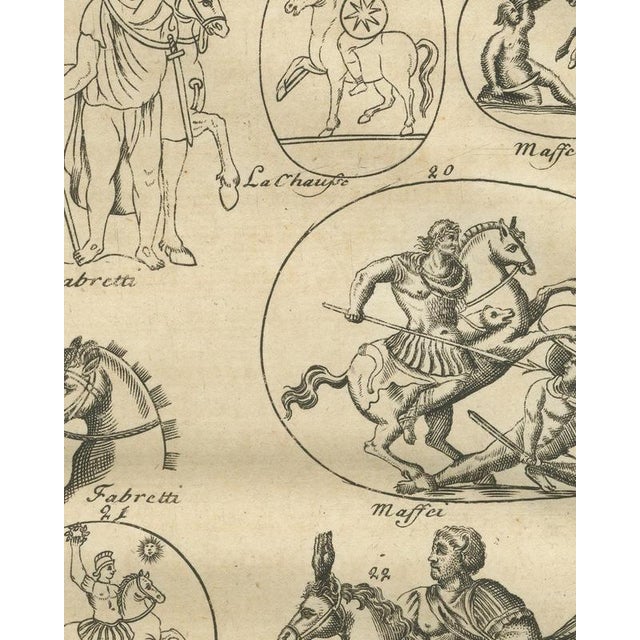 Montfaucon, Roman Swords, Spearheads and Cavalry from Trajans Column, 1722, Engraving For Sale - Image 4 of 8