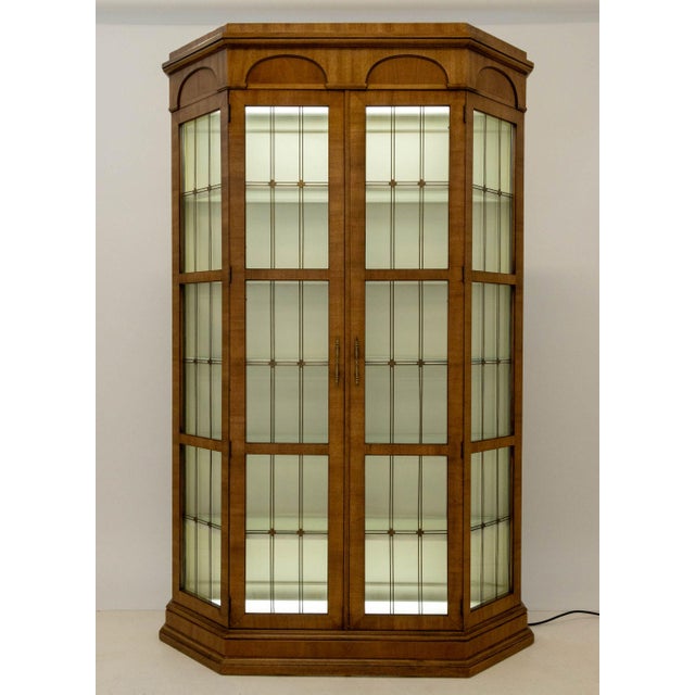 Neoclassical Style Fruitwood and Glass Vitrine For Sale - Image 4 of 10