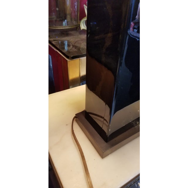 2010s Bespoke Lacquer and Brass Table Lamp For Sale - Image 5 of 5