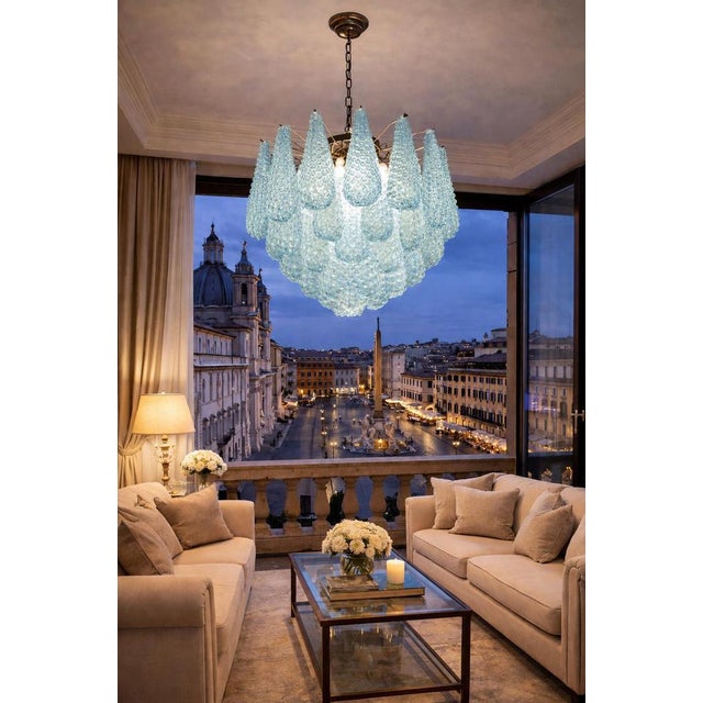 Italian Murano Glass Chandeliers, 1980s, Set of 2 For Sale - Image 6 of 12