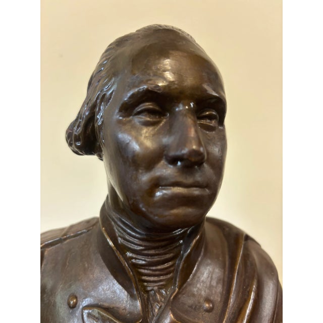 Bronze Plaster Bust of George Washington For Sale - Image 8 of 9