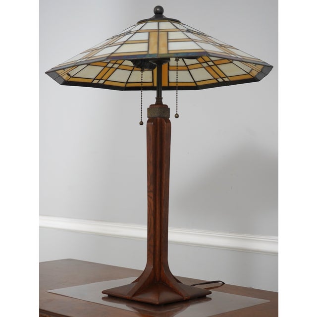 Age: c2014 Details: #32 Finish Arts & Crafts Style Leaded Glass Slag Glass Shade High Quality Construction Offered @...
