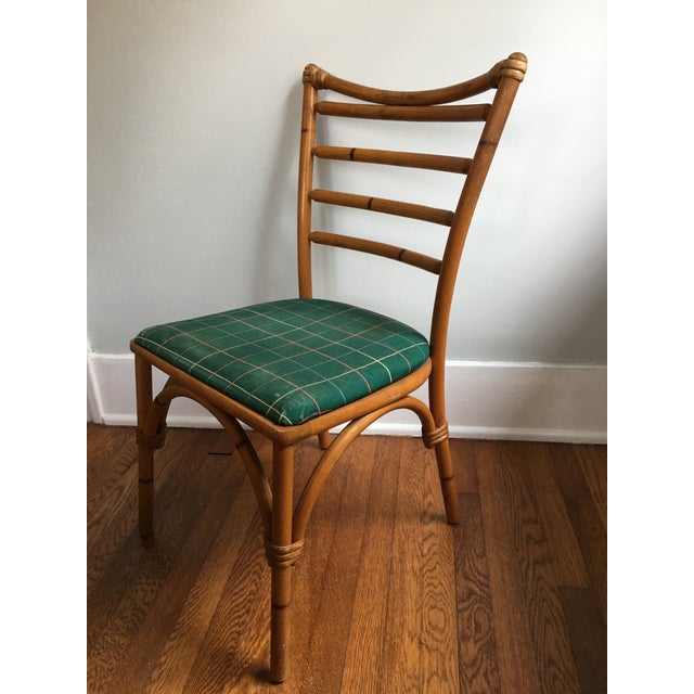 1940s Boho Chic Scorched Bamboo Accent Chair | Chairish