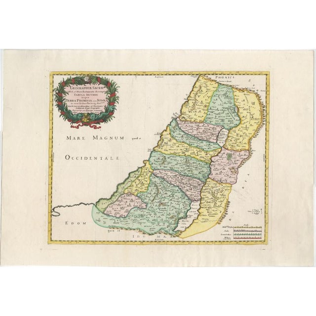 Holy Land Map of the Twelve Tribes of Israel, 1696 For Sale - Image 9 of 9
