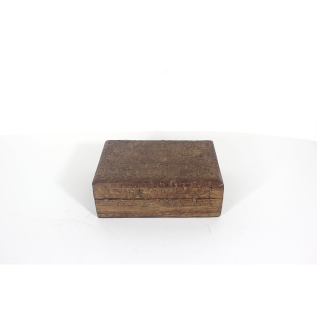 Indian Vintage Carved Wood Box For Sale - Image 3 of 11