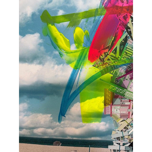 2010s Paul-Andre Larocque Mixed Media Abstract Painting of a Ship on the Beach For Sale - Image 5 of 7