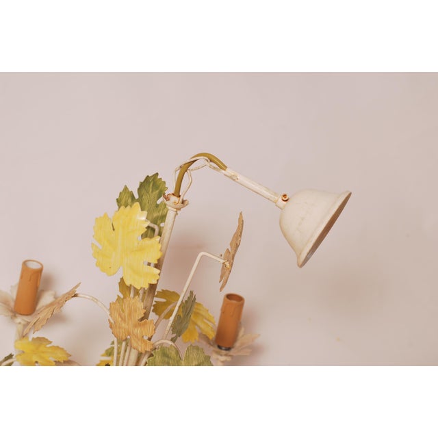 Vintage Floral Tin Chandelier, 1970 For Sale - Image 4 of 10