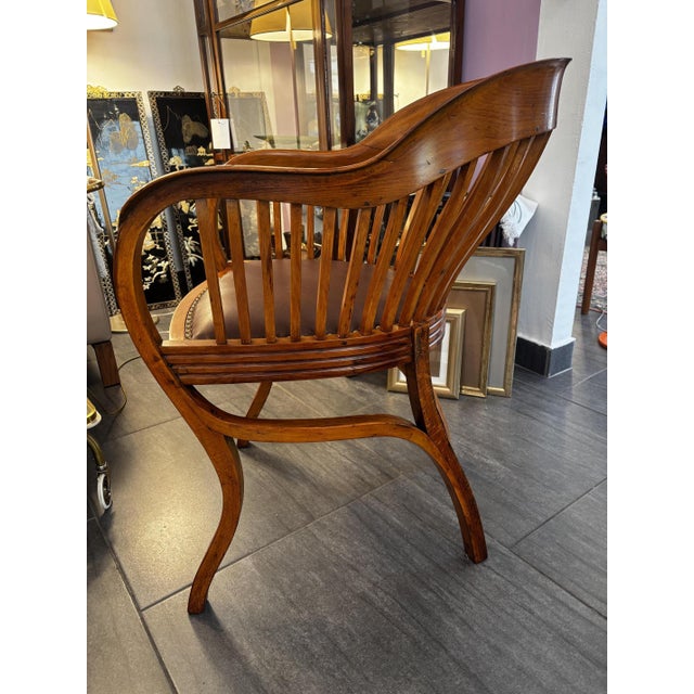1930s Desk Chair in Beech and Leather, 1930s For Sale - Image 5 of 9