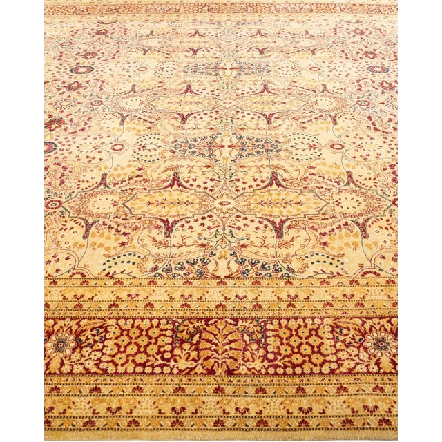 Solo Rugs Mogul, One-of-a-Kind Hand-Knotted Area Rug in Ivory, 9' 1" x 12' 10" For Sale - Image 4 of 8